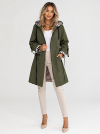 Trench Mi-Long Femme Kaki