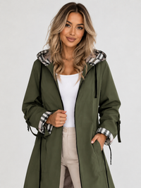 Trench Mi-Long Femme Kaki
