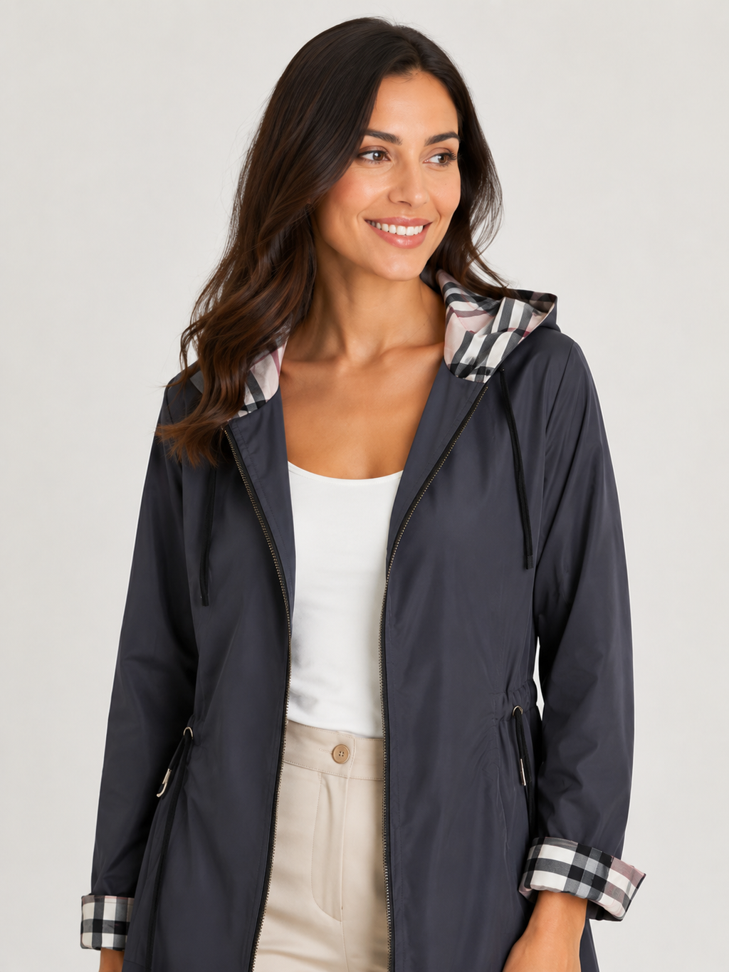 Manteau Trench Gris Femme