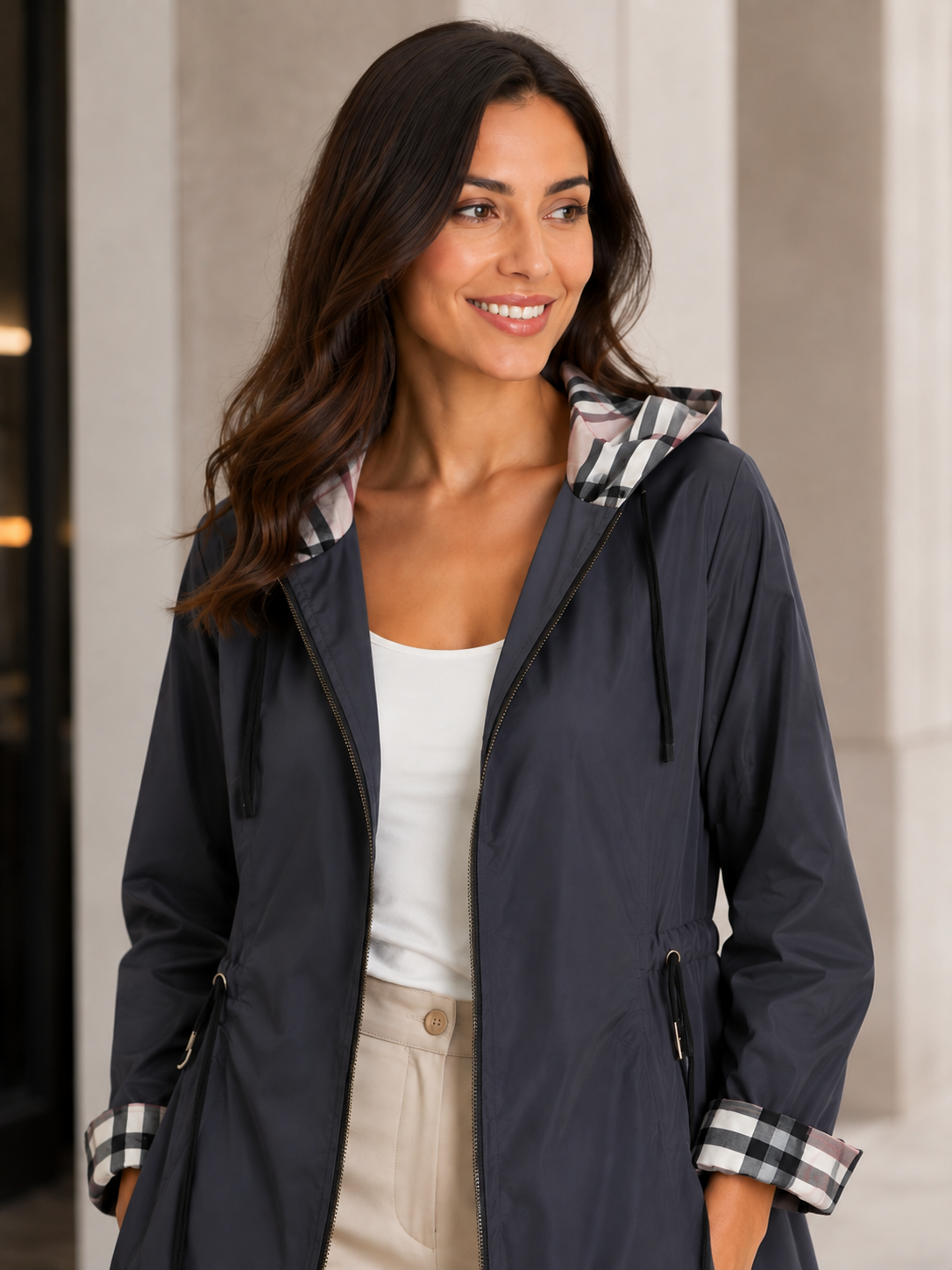 Manteau Trench Gris Femme
