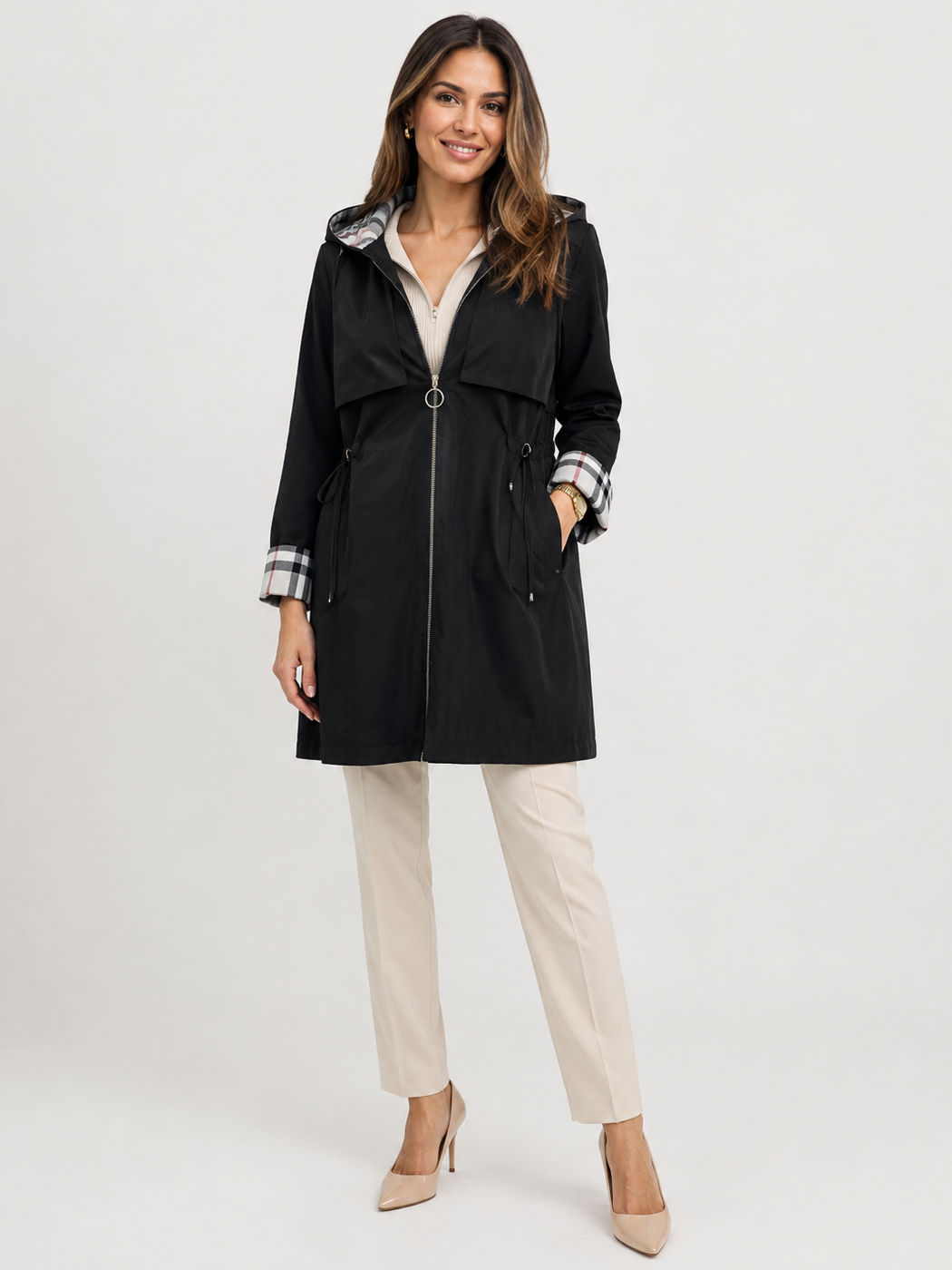 Trench Imperméable Femme Noir