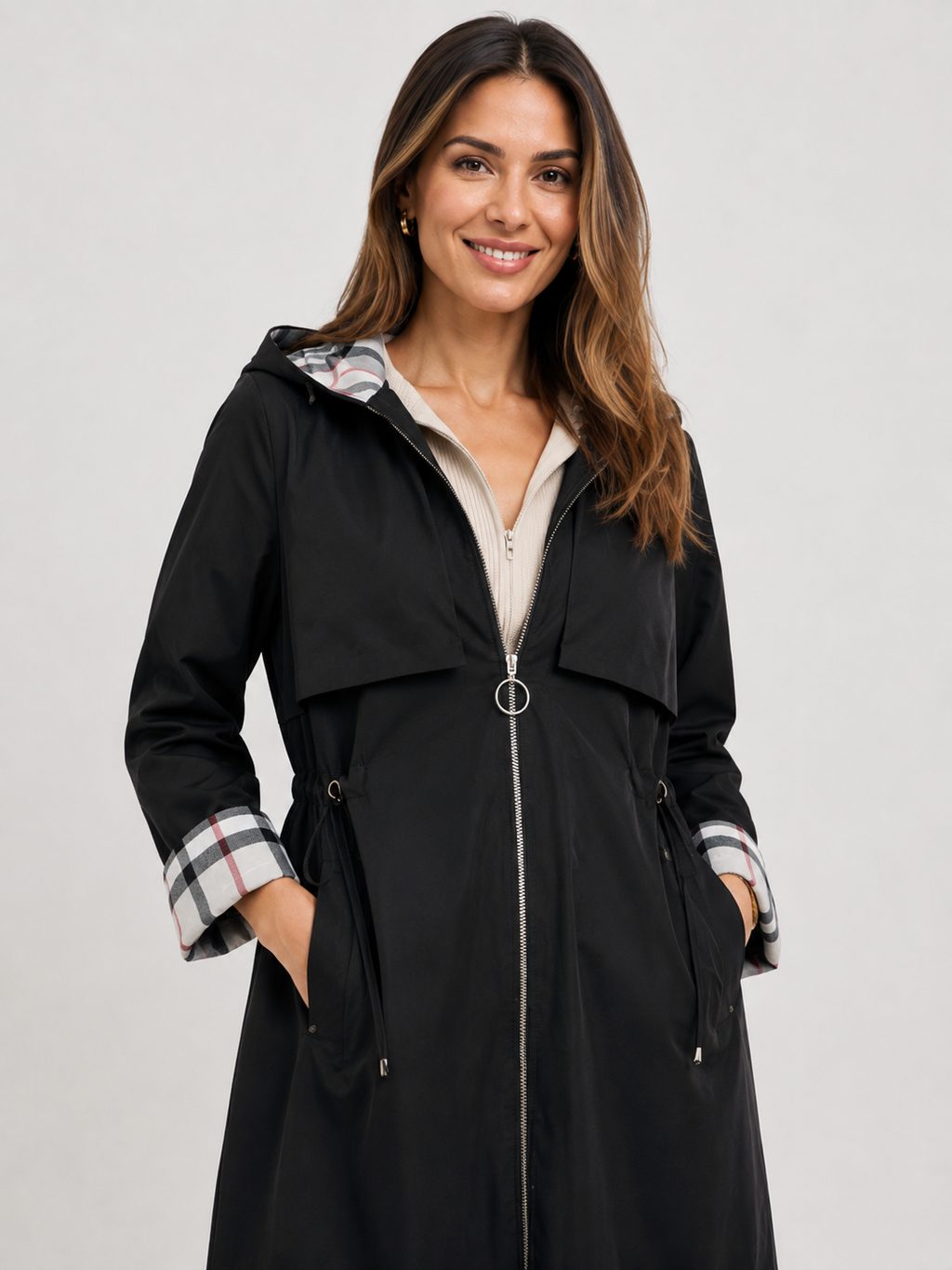 Trench Imperméable Femme Noir