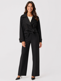 Trench Coat Femme Noir Court
