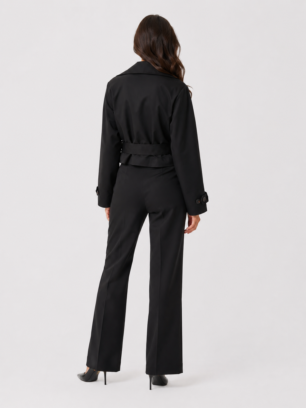 Trench Coat Femme Noir Court