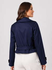 Trench Femme Bleu Marine Court