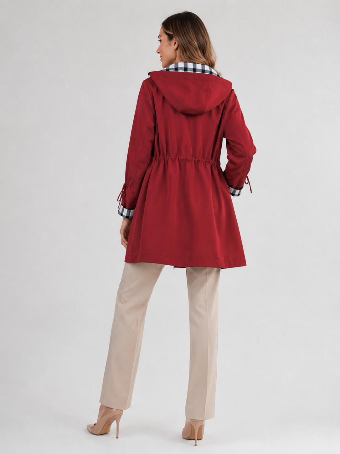Trench Imperméable Femme Rouge