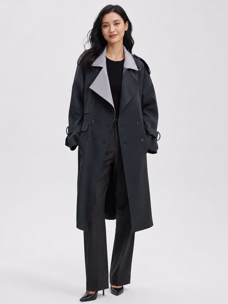 Trench Long Gris