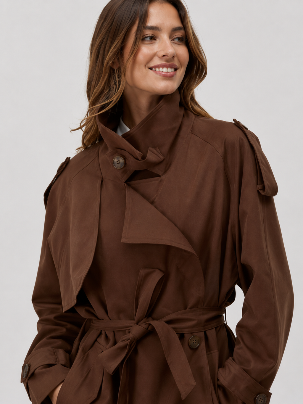 Trench Femme Marron Chocolat