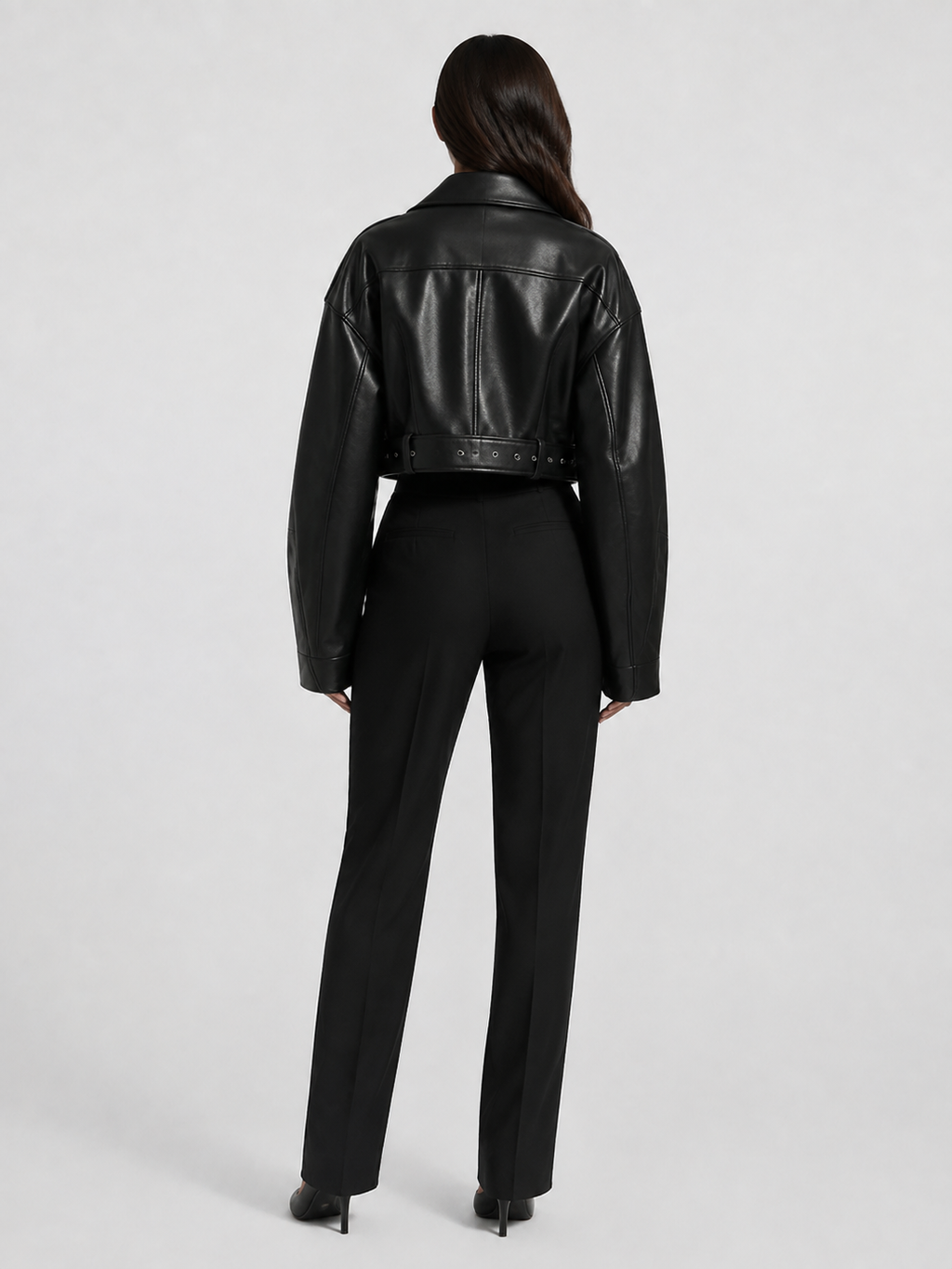 Veste En Simili Cuir Noir Femme