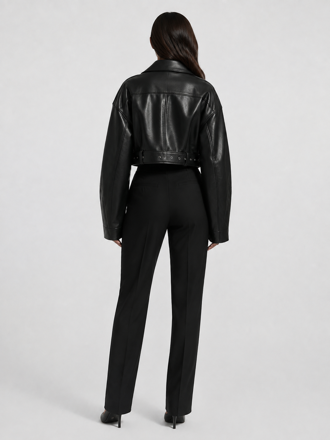 Veste En Simili Cuir Noir Femme