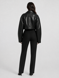 Veste En Simili Cuir Noir Femme