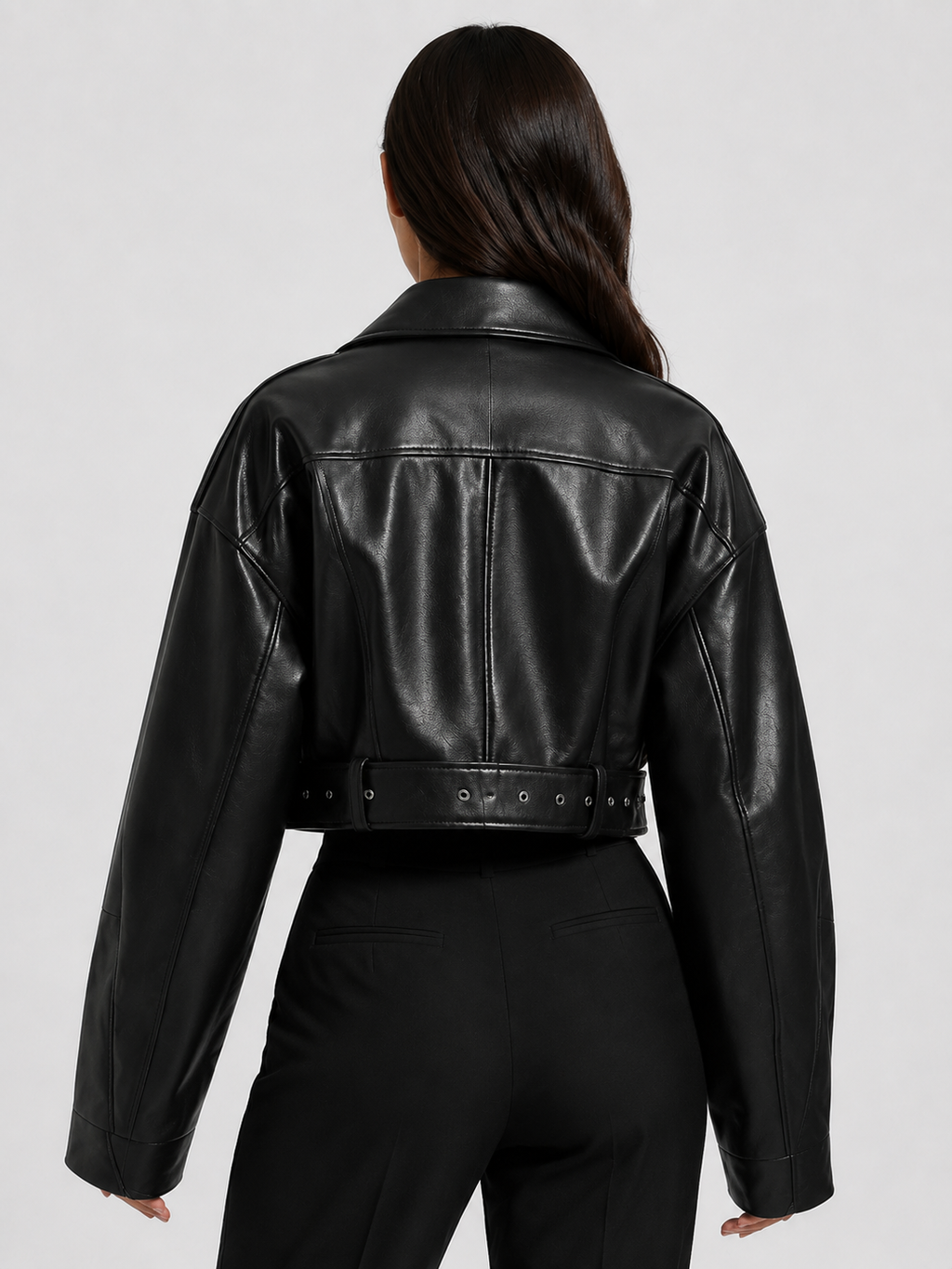 Veste En Simili Cuir Noir Femme