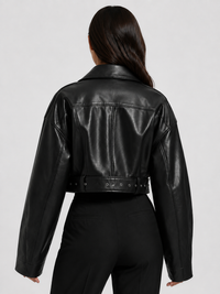 Veste En Simili Cuir Noir Femme