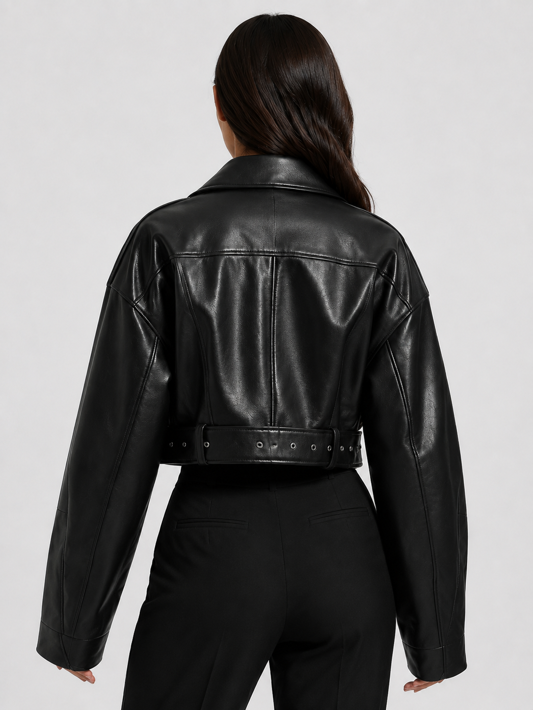 Veste En Simili Cuir Noir Femme