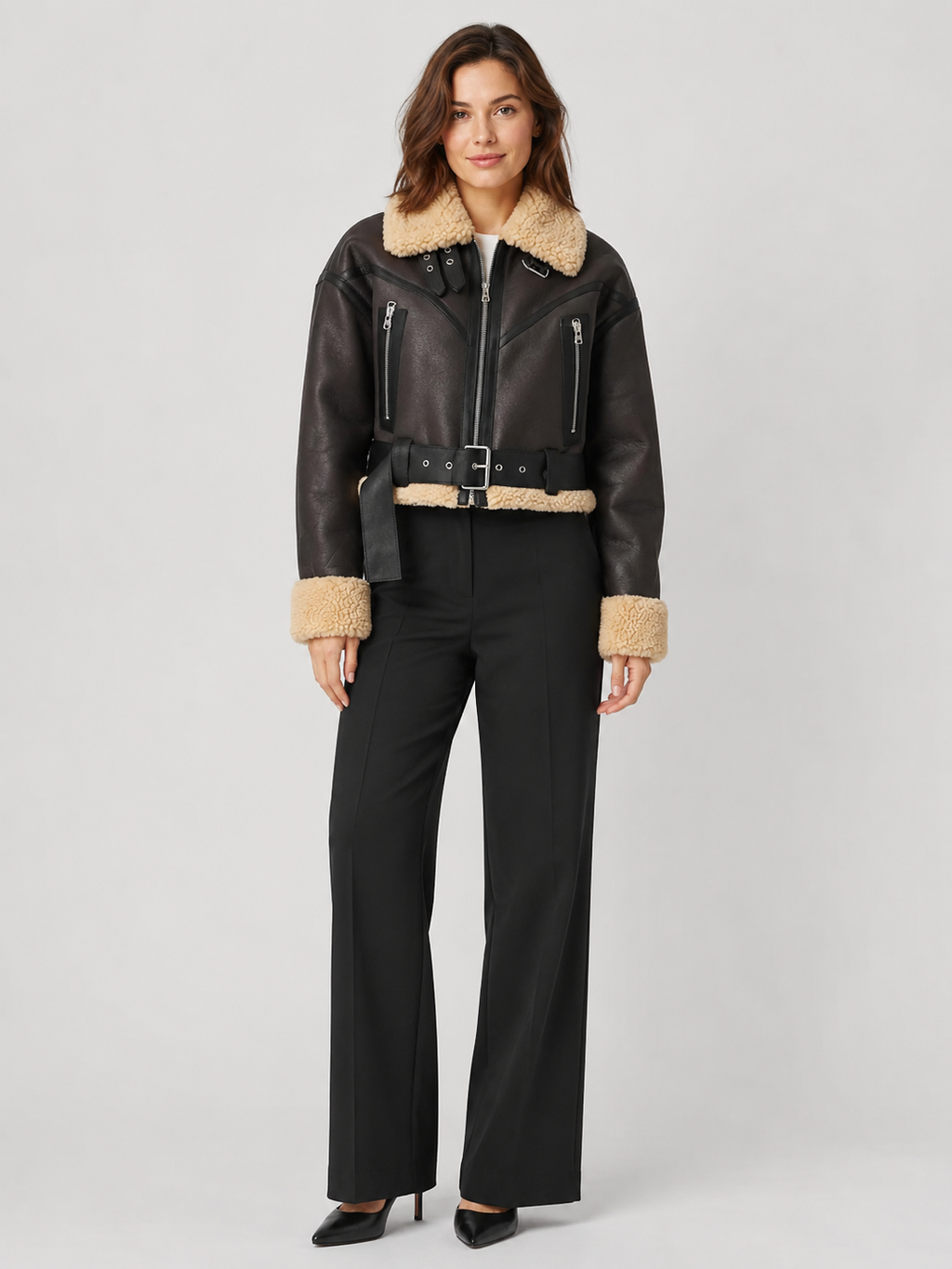 Veste Noire Femme Simili Cuir