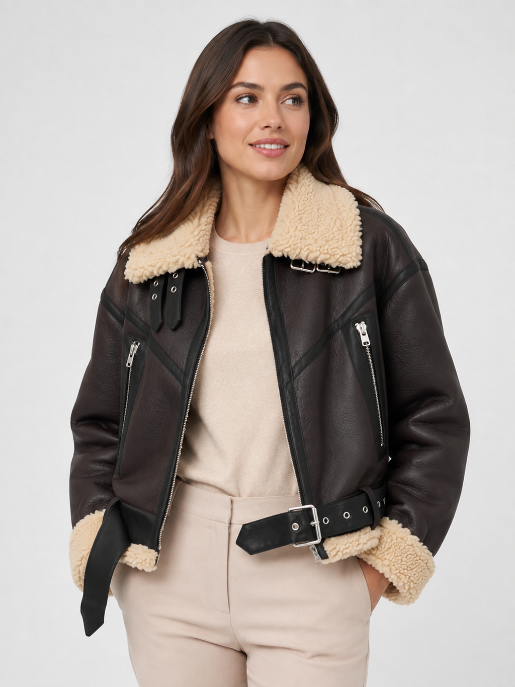 Veste Noire Femme Simili Cuir