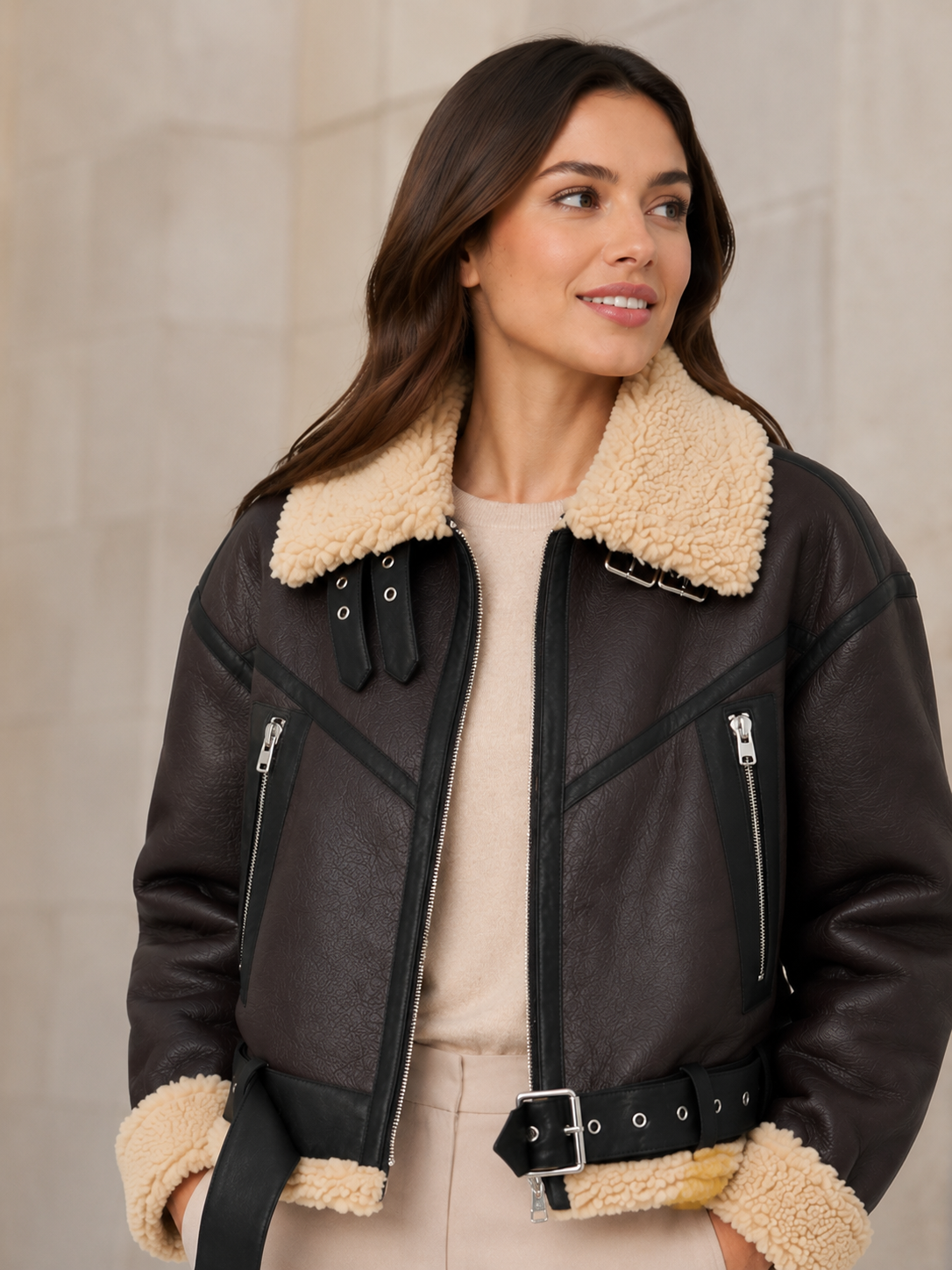 Veste Noire Femme Simili Cuir