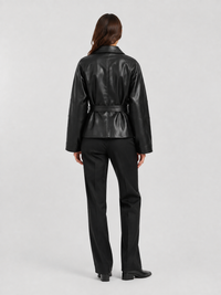 Veste Cuir Noir Courte Femme