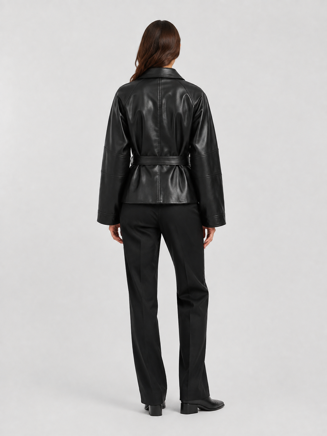 Veste Cuir Noir Courte Femme