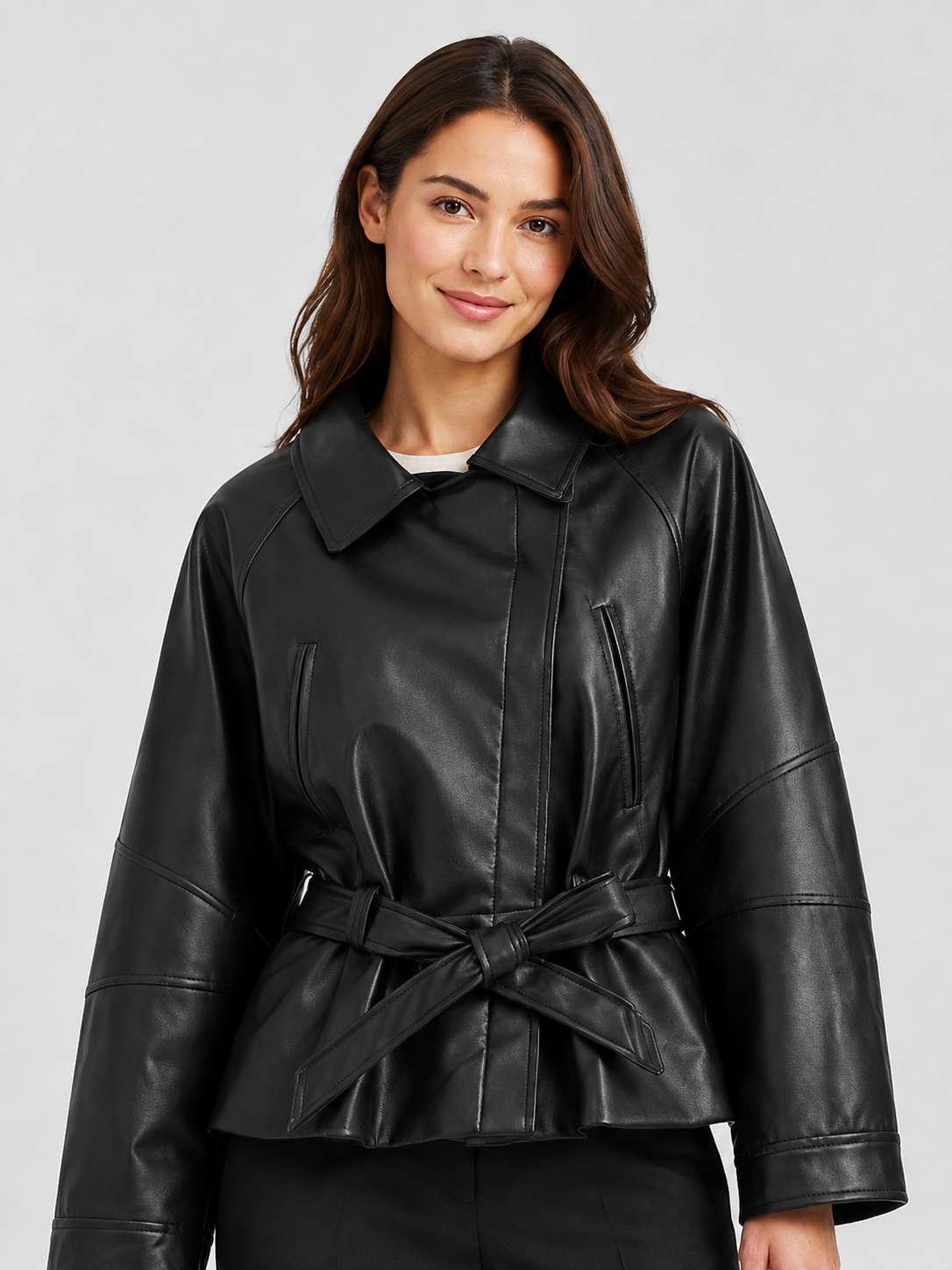 Veste Cuir Noir Courte Femme