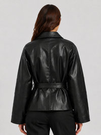 Veste Cuir Noir Courte Femme