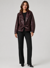Veste Cuir Marron Femme Oversize