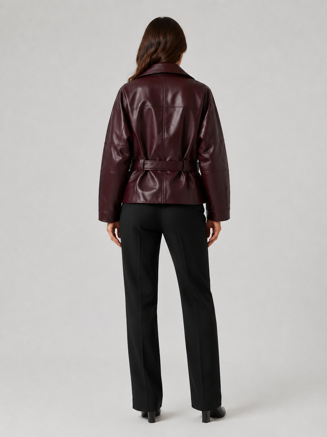 Veste Cuir Marron Femme Oversize