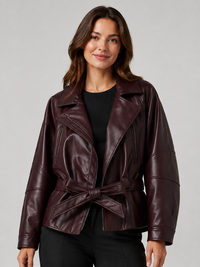 Veste Cuir Marron Femme Oversize
