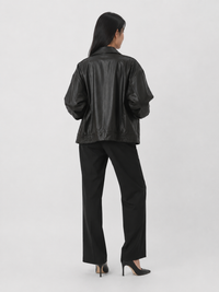 Veste Longue Cuir Femme Marron
