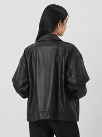 Veste Longue Cuir Femme Marron