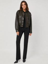 Veste Cuire Courte Femme