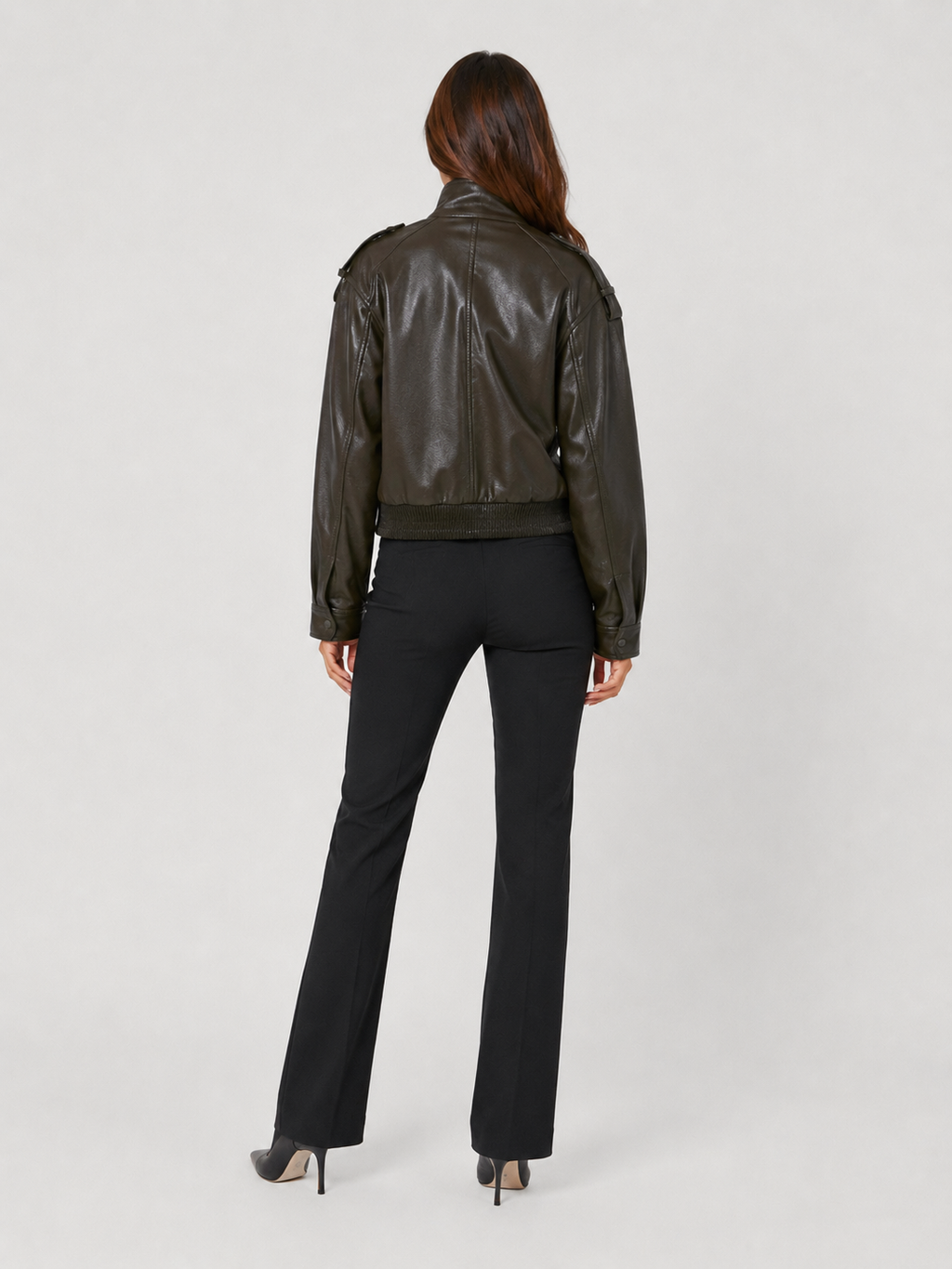 Veste Cuire Courte Femme