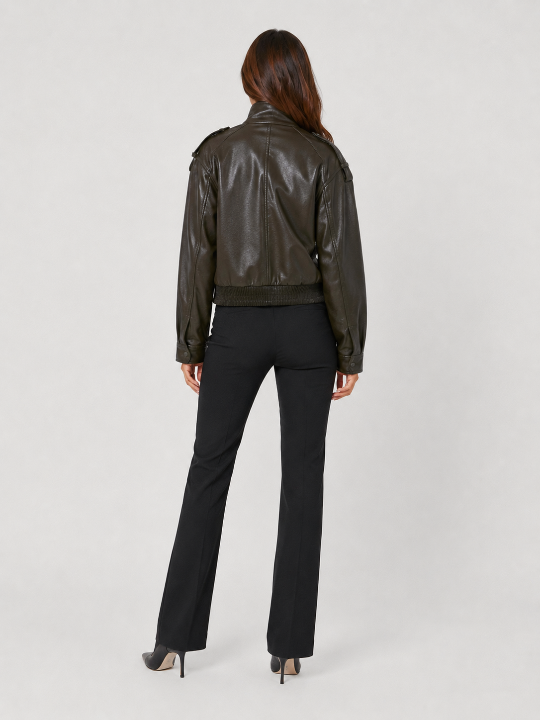 Veste Cuire Courte Femme