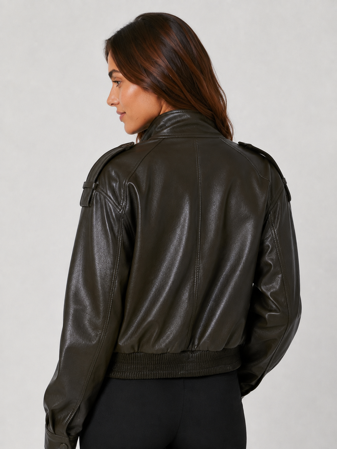 Veste Cuire Courte Femme