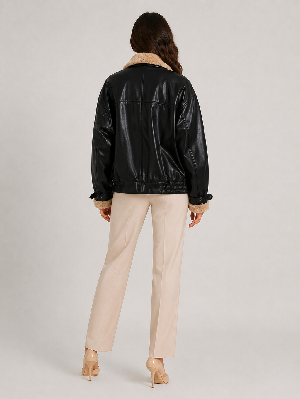 Veste Cuir Noir Fourrure Femme