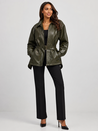 Veste Cuir Femme Marron Chocolat