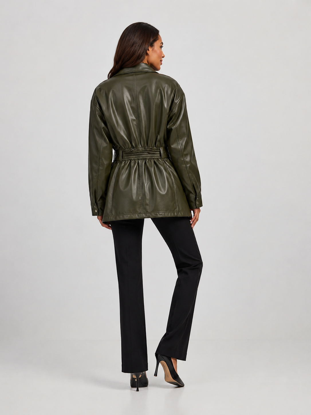 Veste Cuir Femme Marron Chocolat