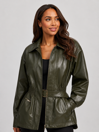 Veste Cuir Femme Marron Chocolat