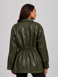 Veste Cuir Femme Marron Chocolat