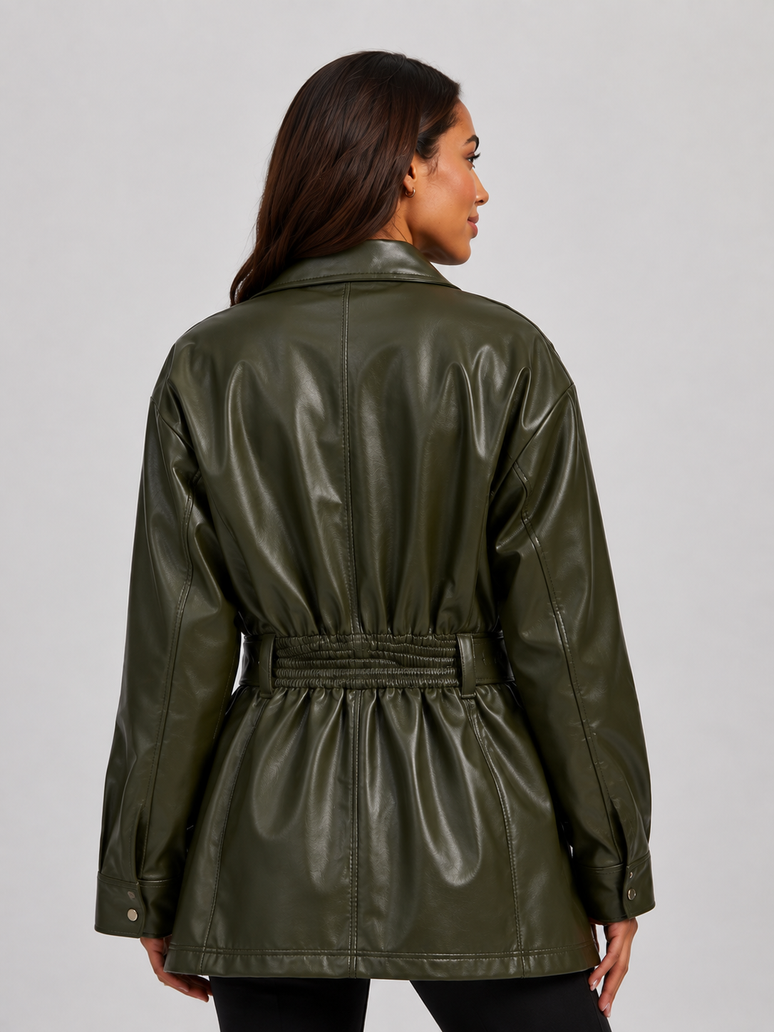 Veste Cuir Femme Marron Chocolat