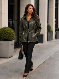 Veste Cuir Femme Marron Chocolat