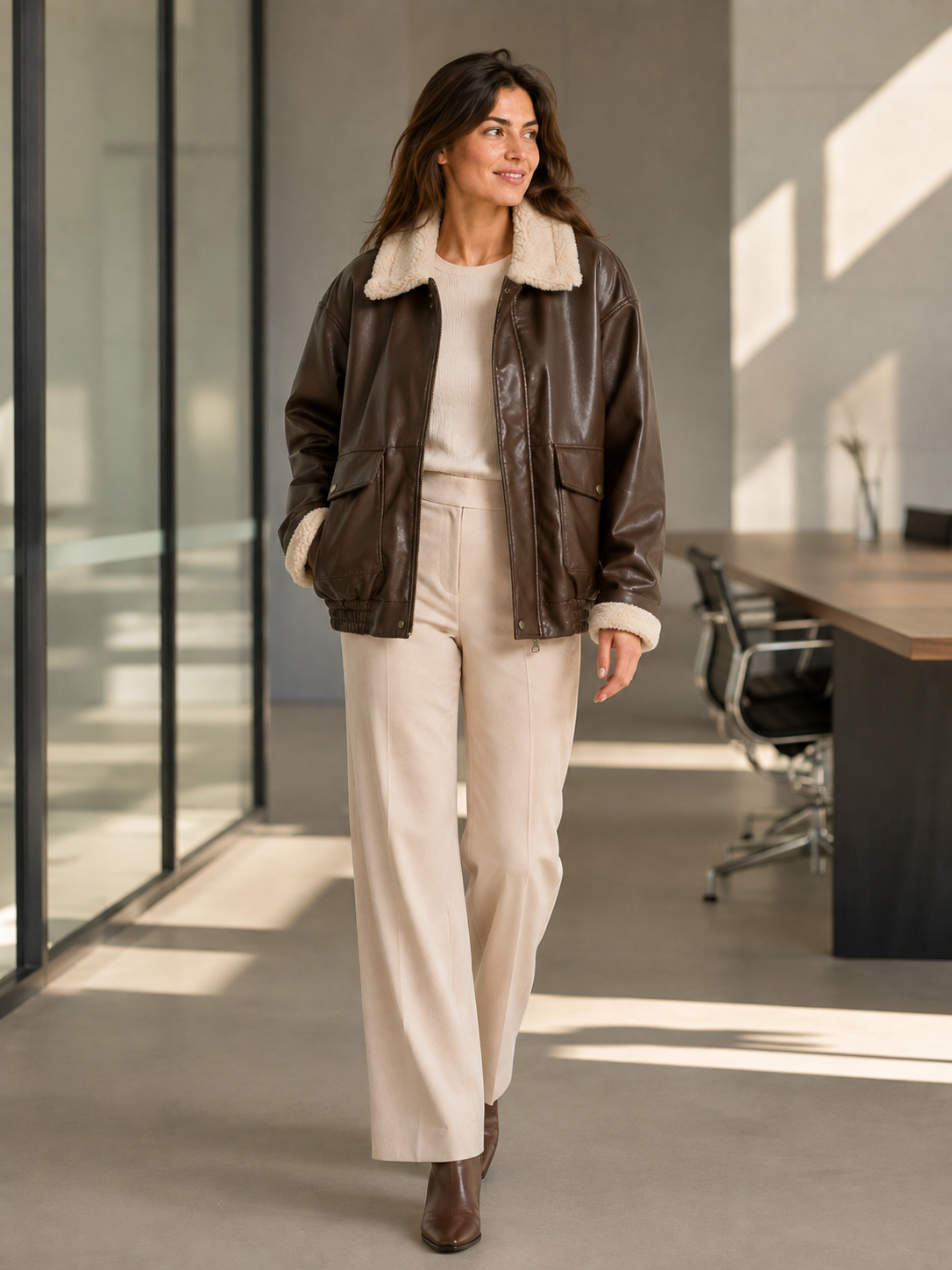 Veste Aviateur Femme Cuir Marron
