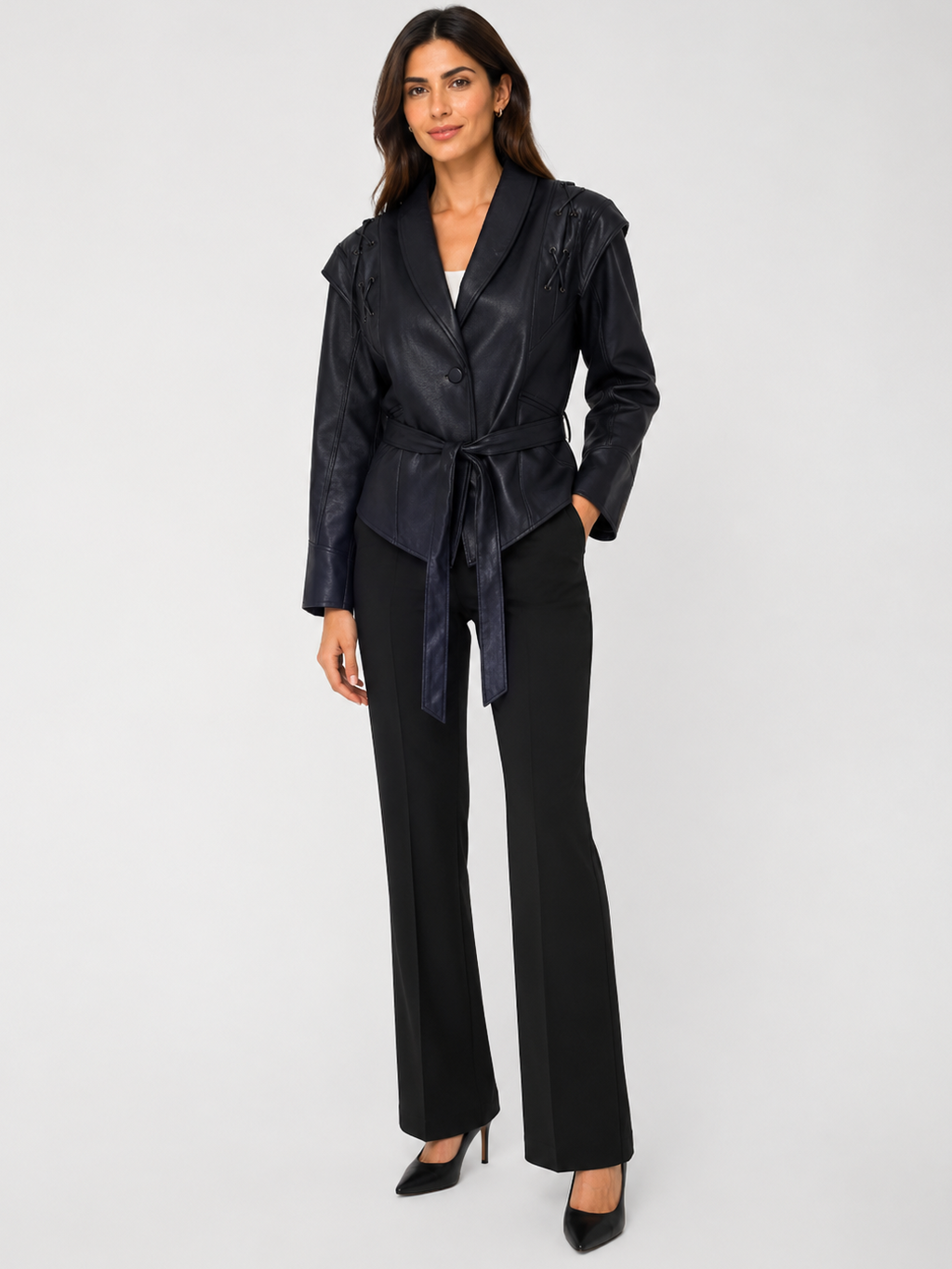 Veste En Cuir Noir Courte Femme