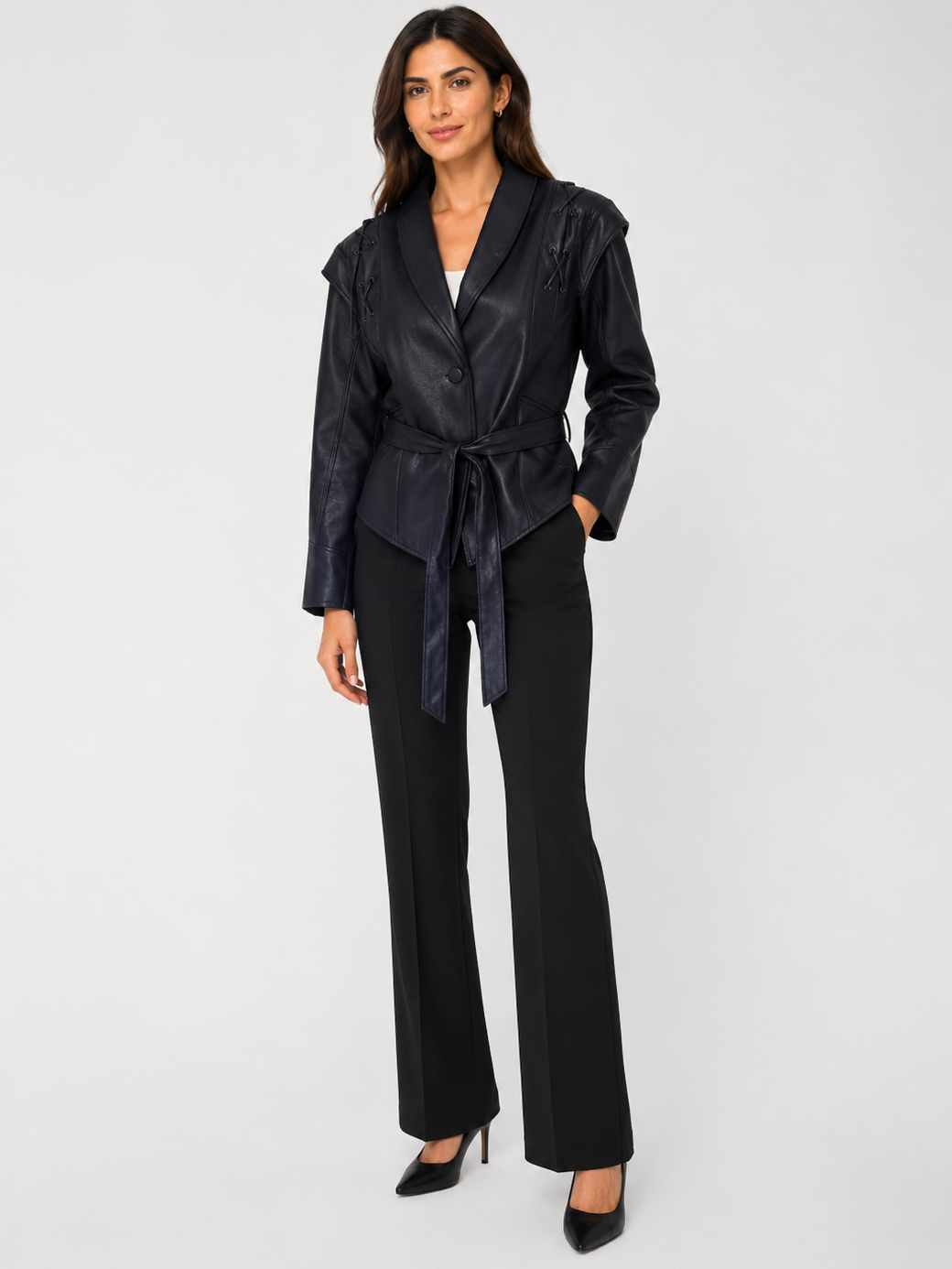 Veste En Cuir Noir Courte Femme