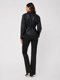 Veste En Cuir Noir Courte Femme