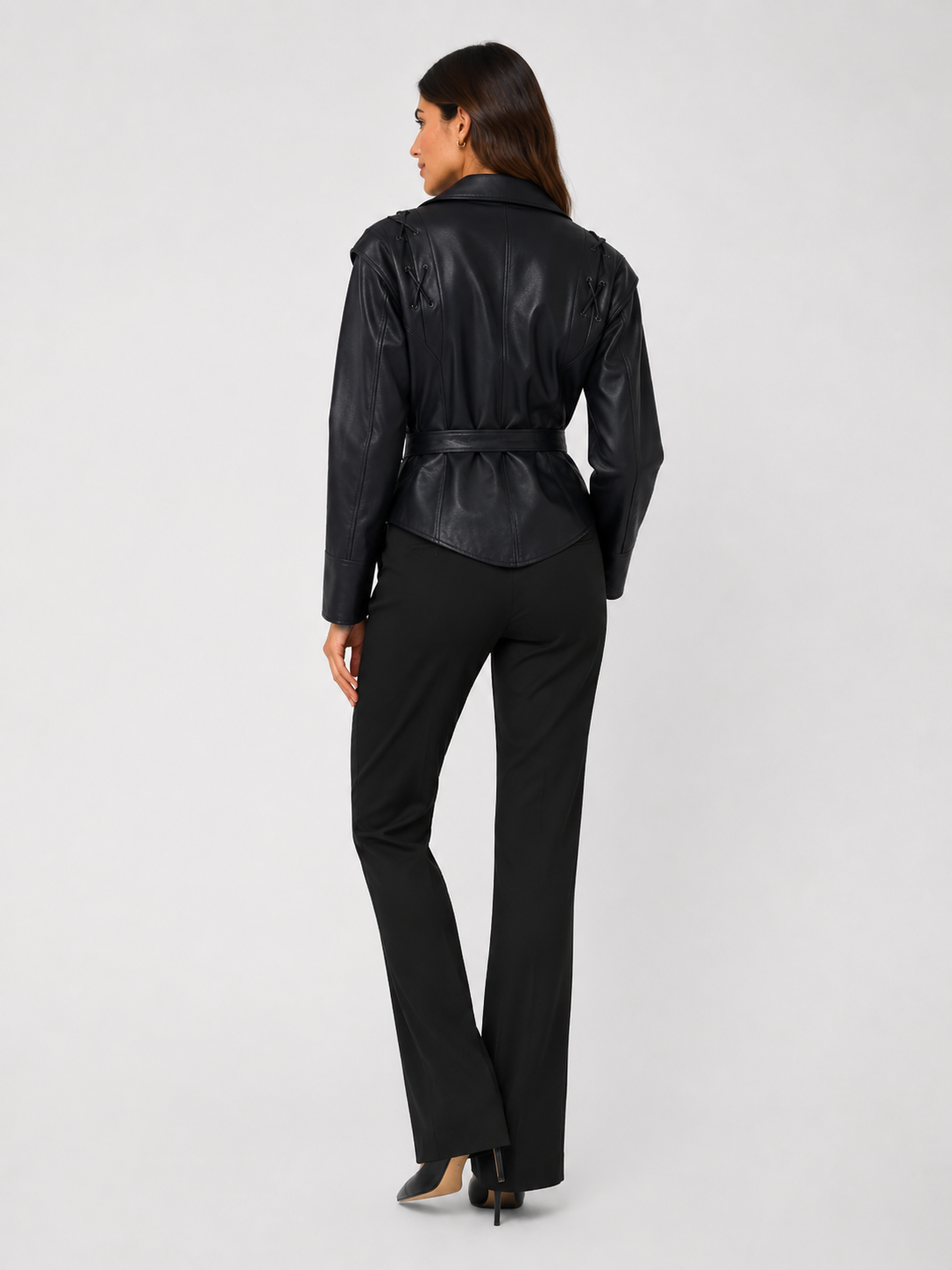 Veste En Cuir Noir Courte Femme