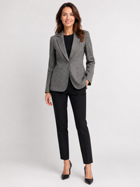 Blazer En Laine Gris Femme
