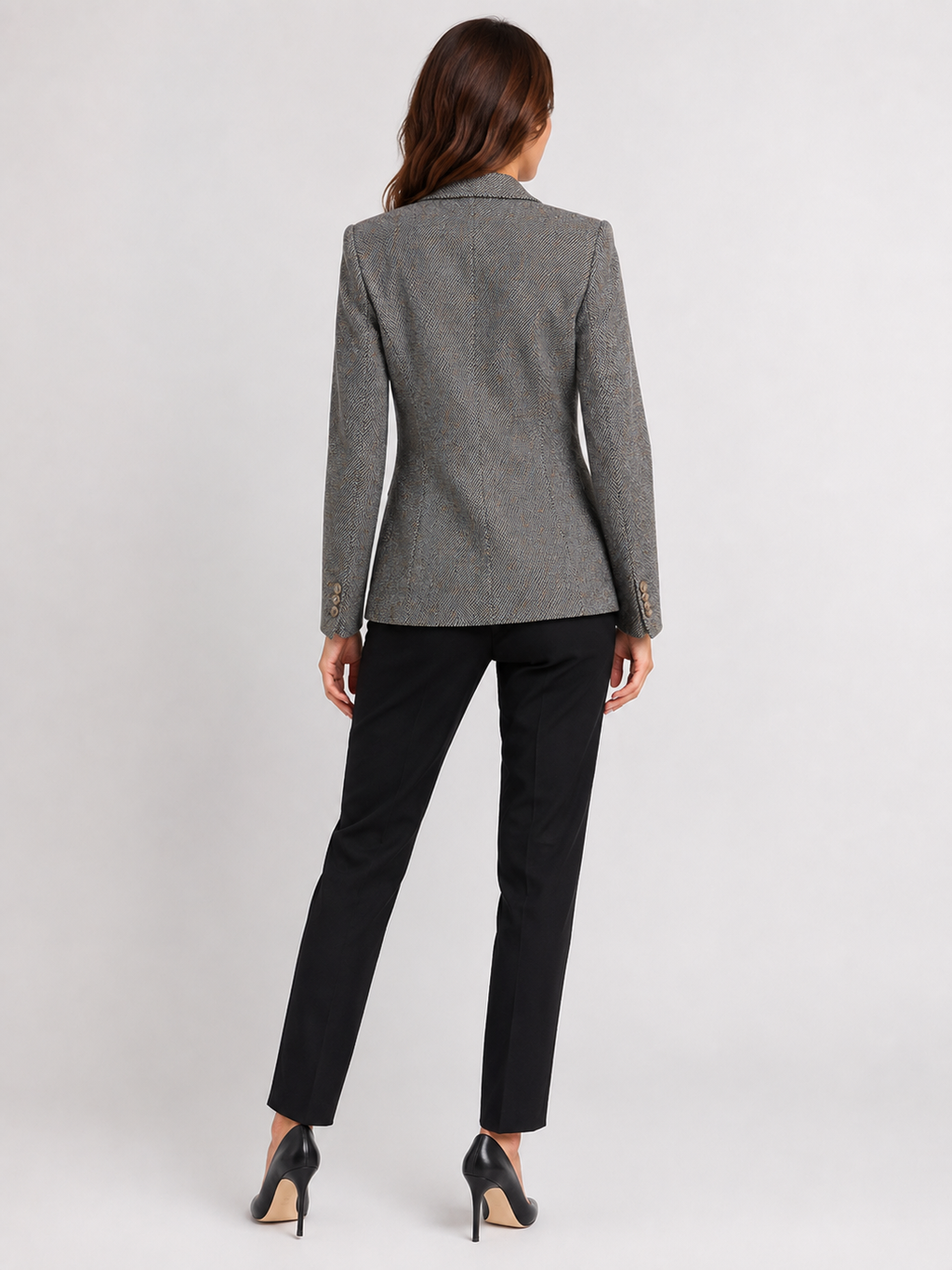 Blazer En Laine Gris Femme