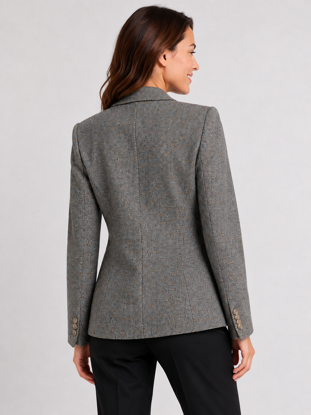 Blazer En Laine Gris Femme