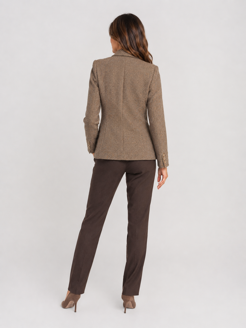 Blazer Femme Laine Marron